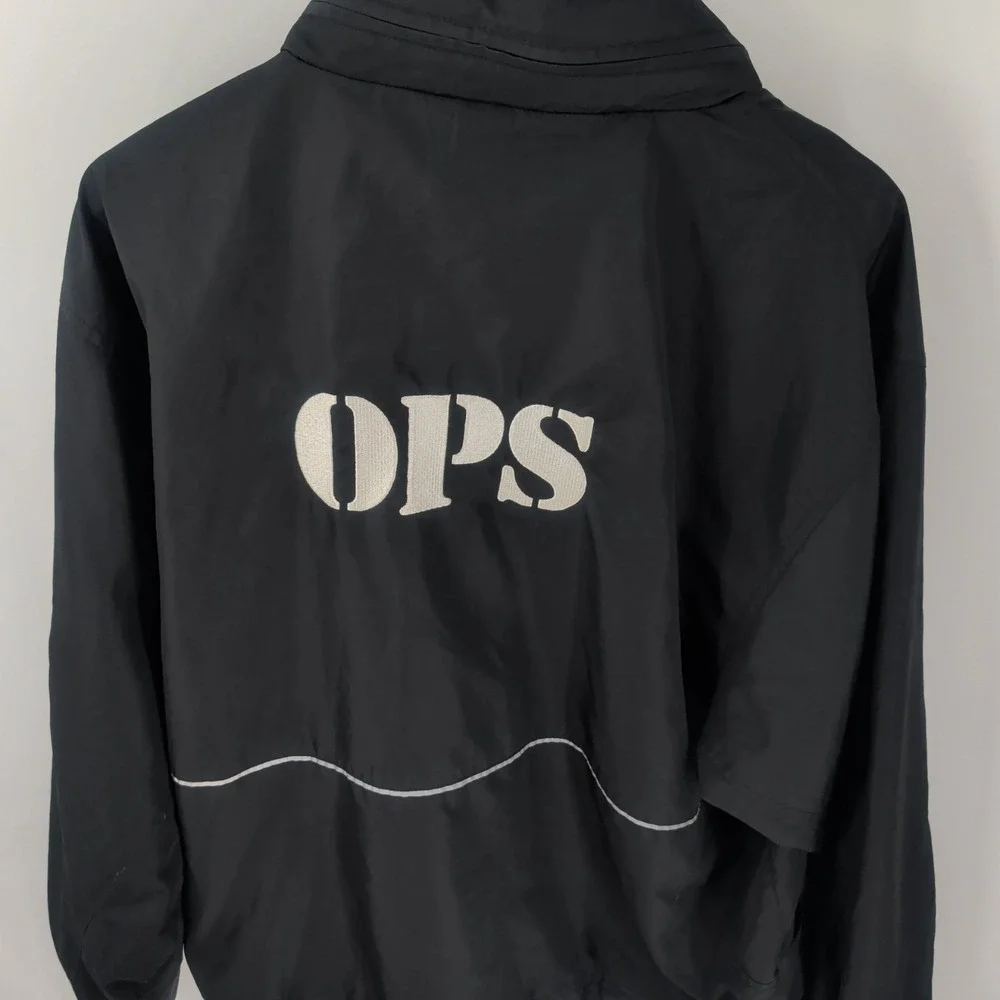 Vintage 90's Vantage OPS‎ Full Zip Hiking Windbreaker Jacket Black Size XL